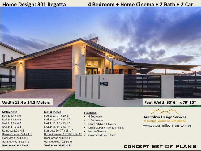 4 Bed + Media House Design: